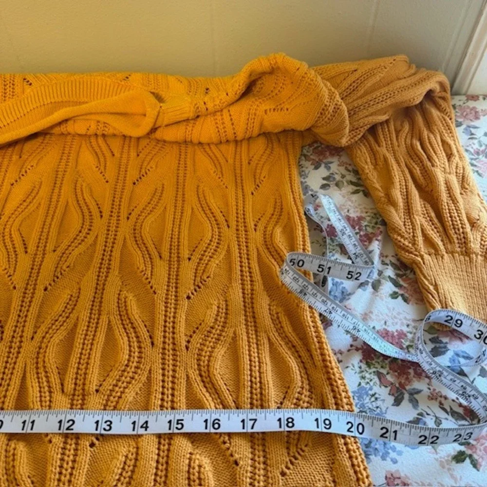 VTG Womens Chunky 90s‎ Cotton Cable Knit Sweater XL Granola Thick Roll Neck - Picture 12 of 14